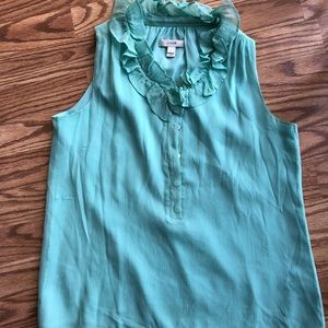 J. Crew Ruffle Neck Sleeveless Blouse